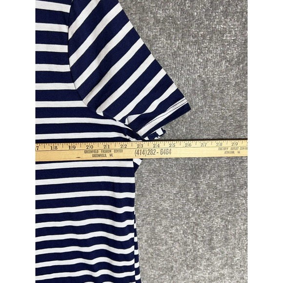 Lane Bryant Striped WINE NOT Tunic Top Womens Size 18/20 Blue White Short Sleeve - Picture 12 of 14